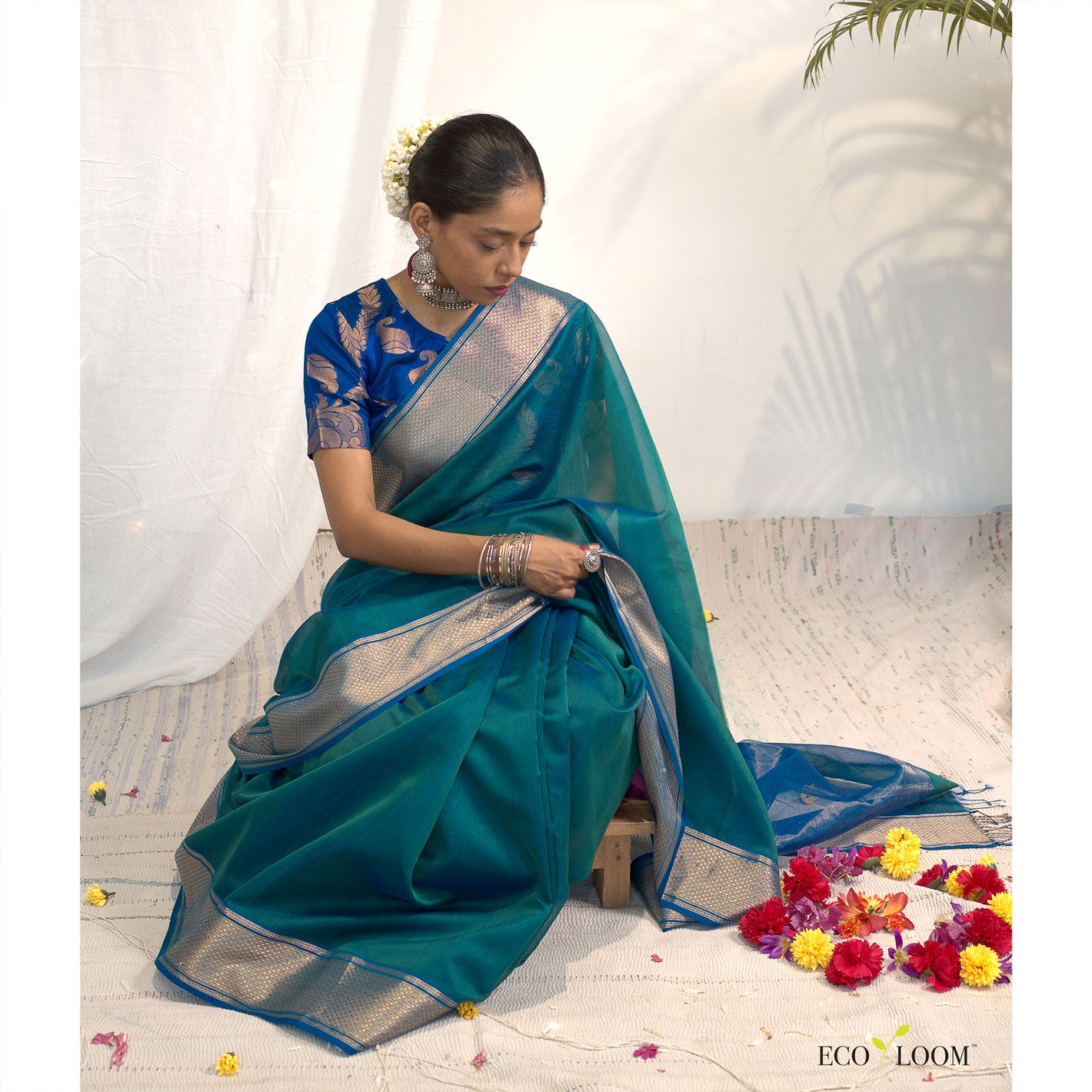 Indus Ecoloom Silk Cotton Handloom Saree