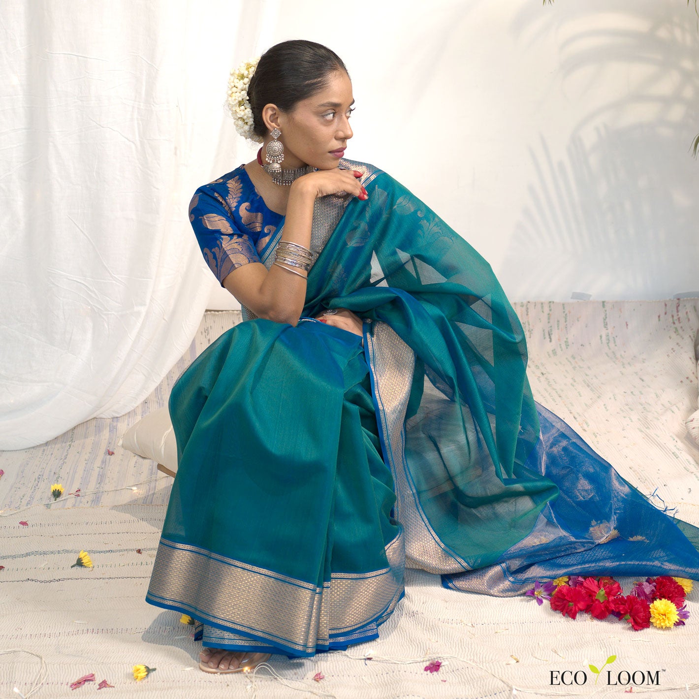 Indus Ecoloom Silk Cotton Handloom Saree