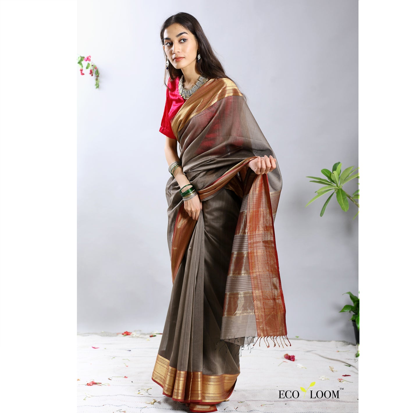 Rukmini Silk Cotton Ecoloom Saree