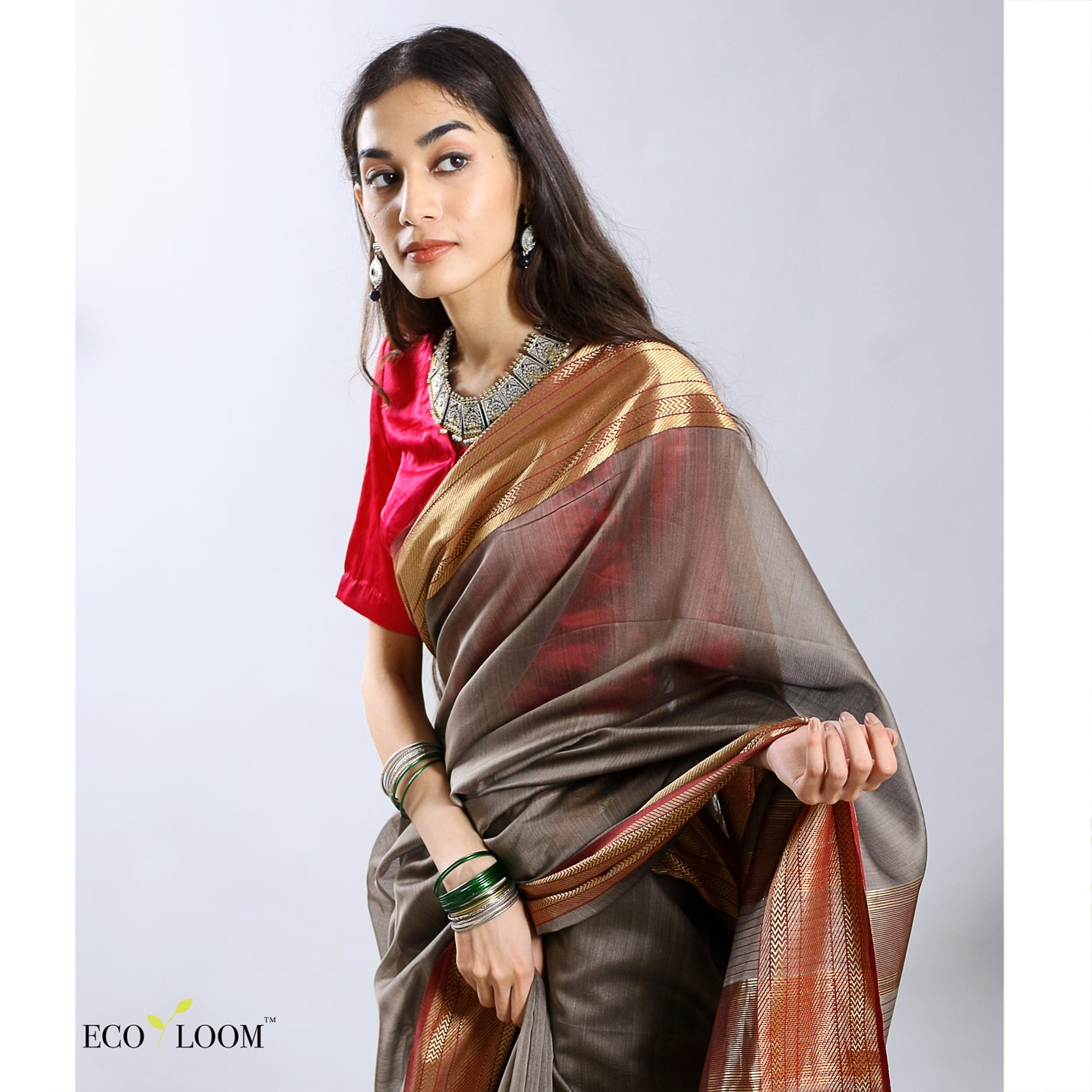 Rukmini Silk Cotton Ecoloom Saree