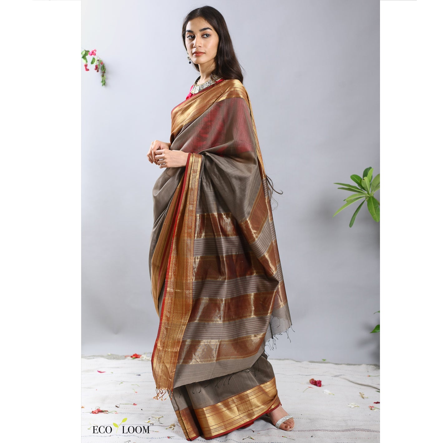 Rukmini Silk Cotton Ecoloom Saree