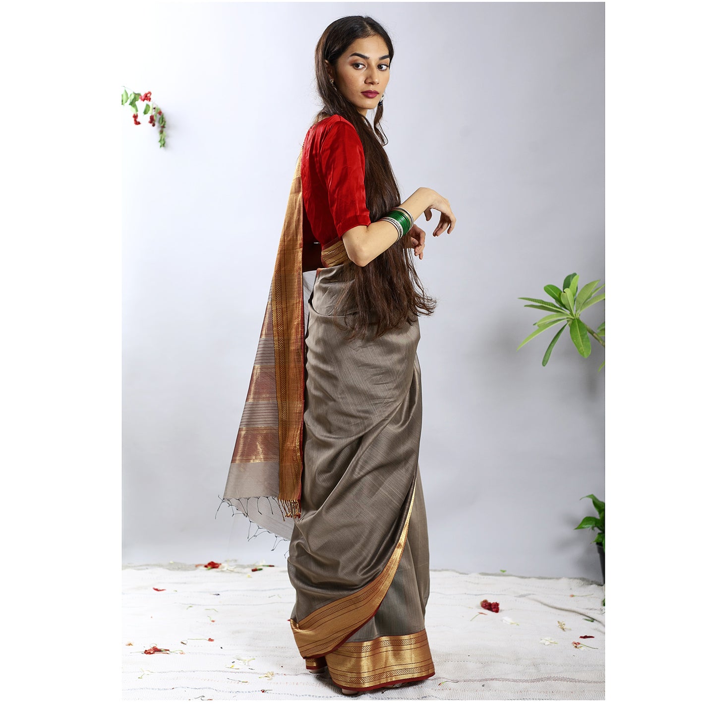 Rukmini Silk Cotton Ecoloom Saree