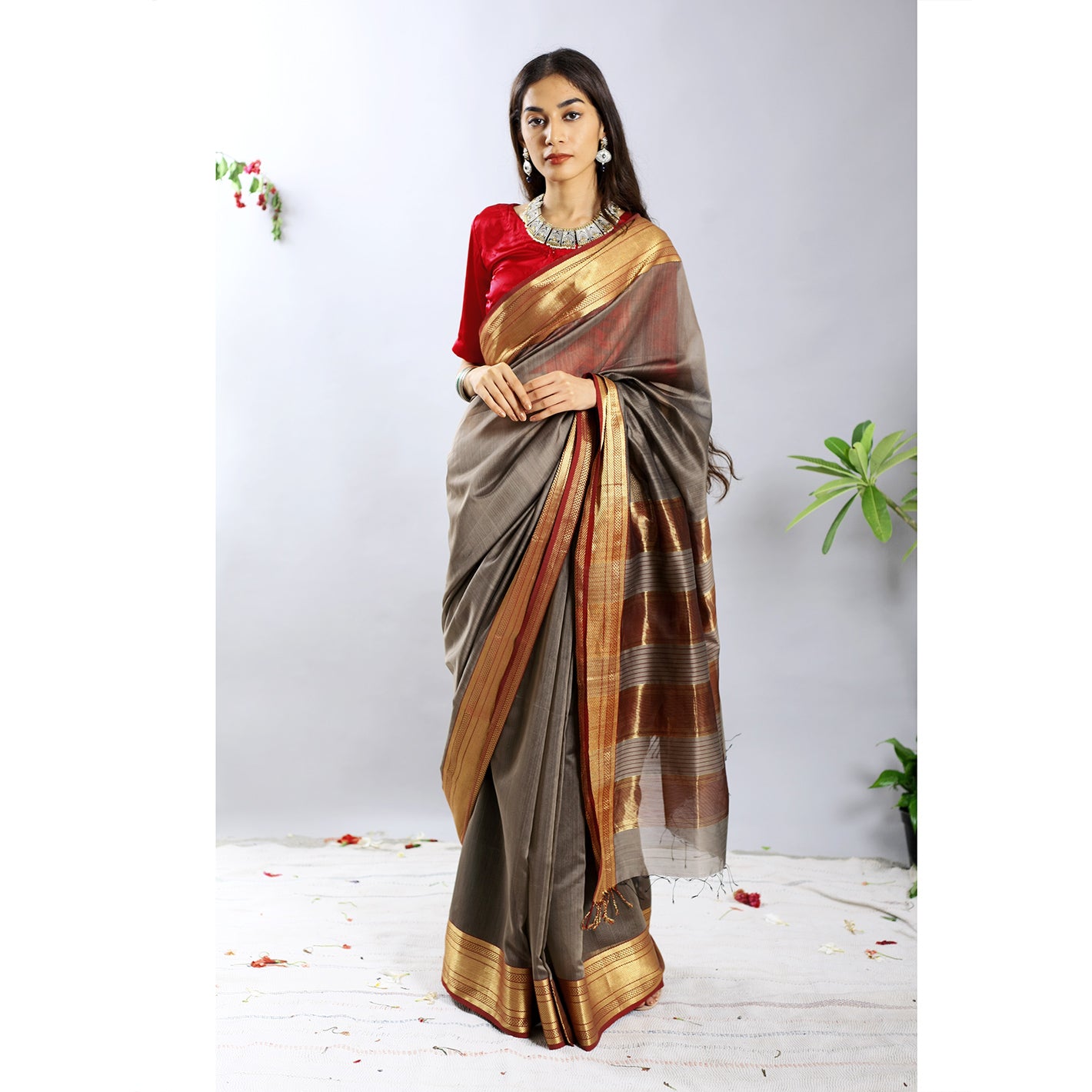 Rukmini Silk Cotton Ecoloom Saree
