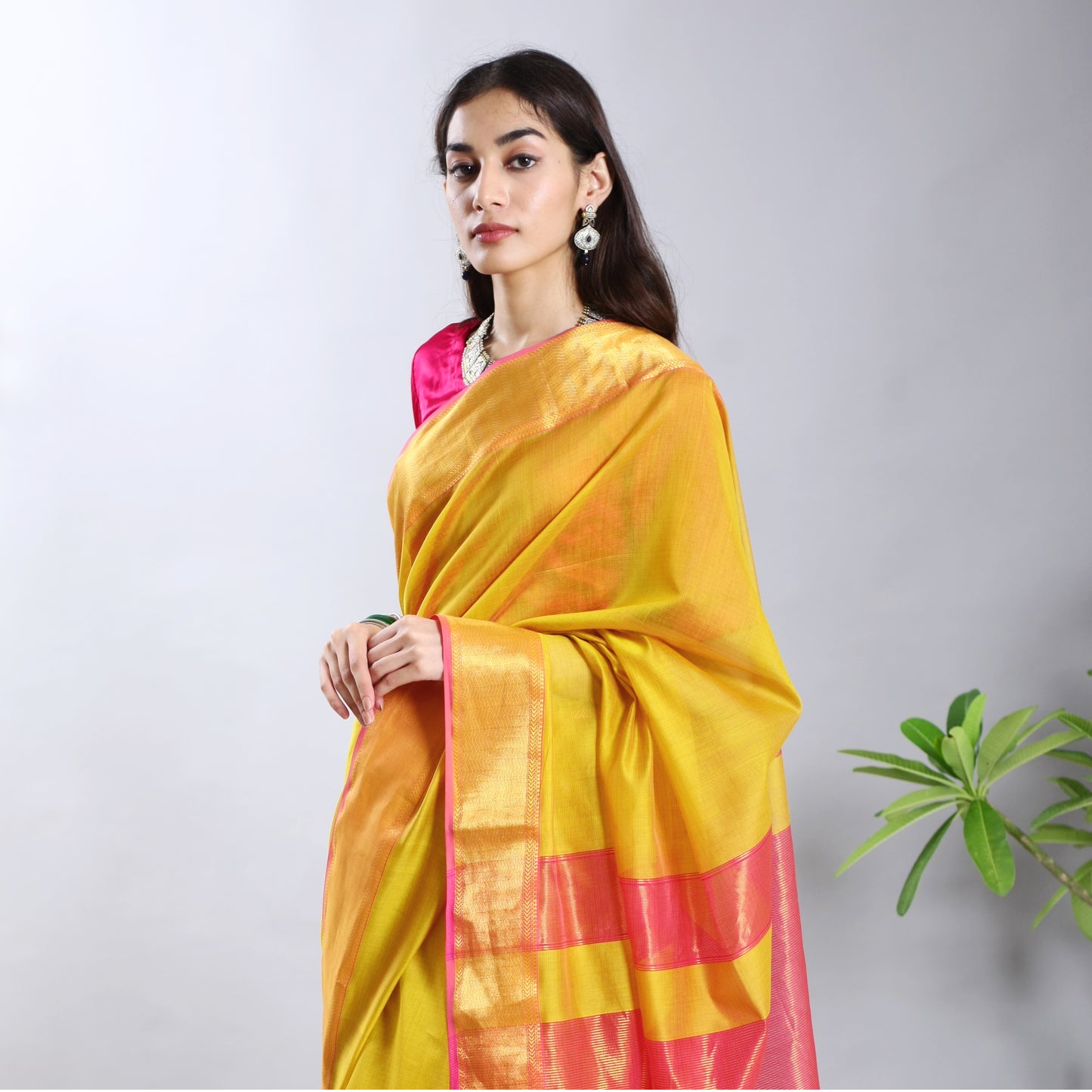 Miraj Silk Cotton Handwoven Ecoloom Saree
