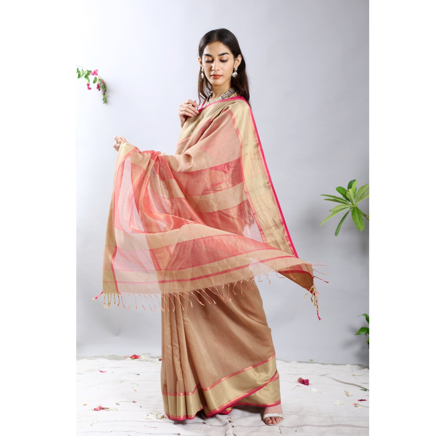 Tarranum Tissue Silk Cotton Ecoloom Saree