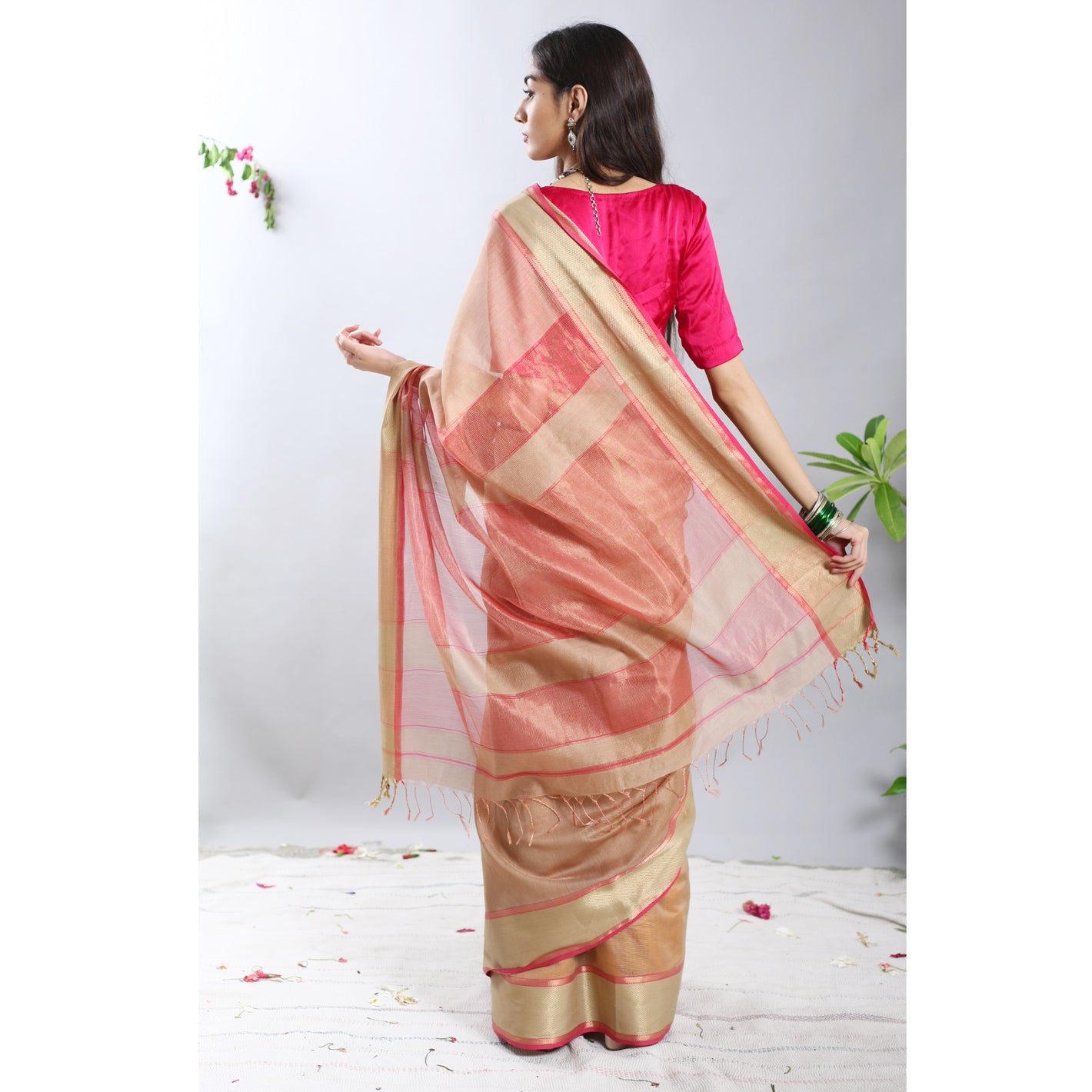 Tarranum Tissue Silk Cotton Ecoloom Saree