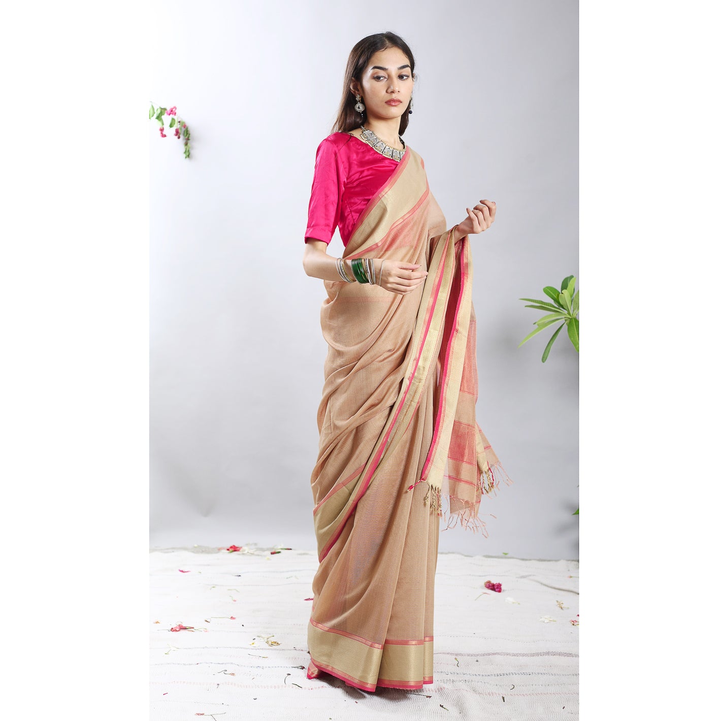 Tarranum Tissue Silk Cotton Ecoloom Saree