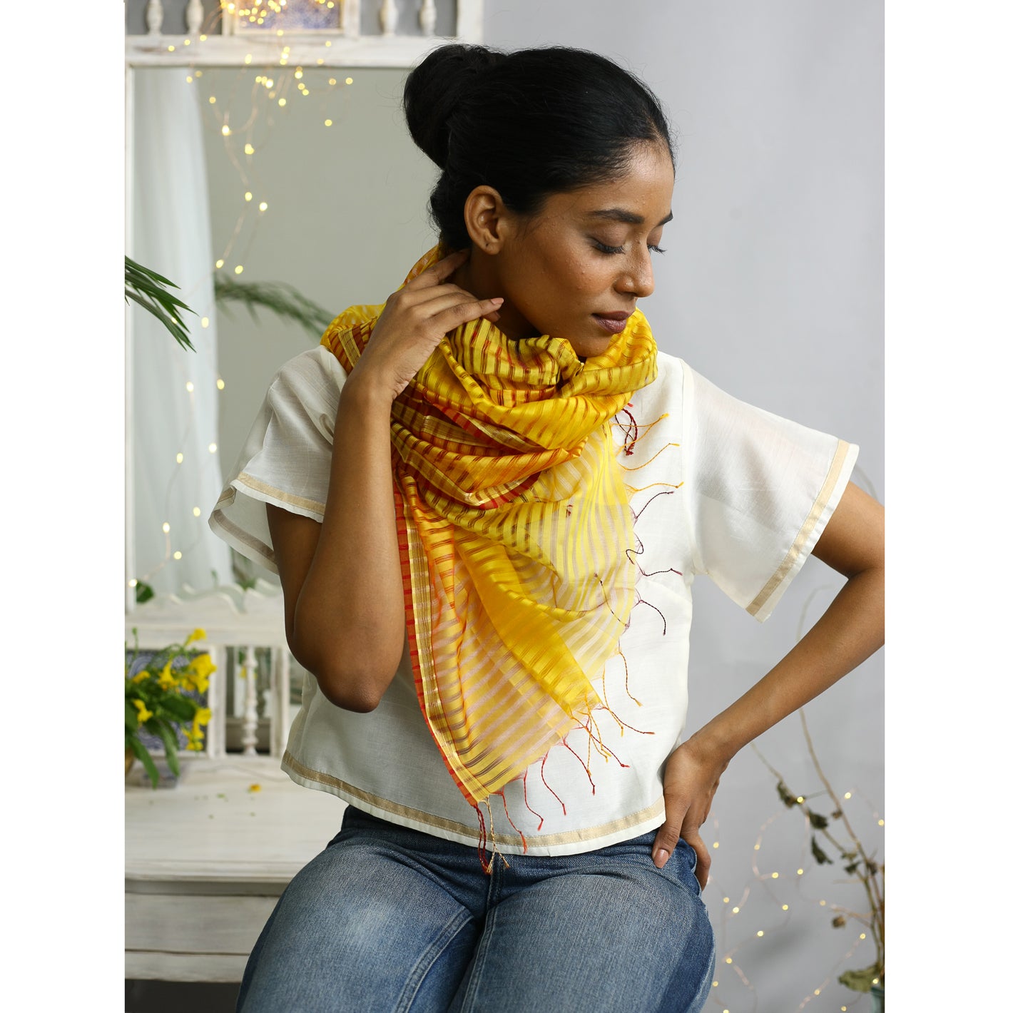 Lakshmi Ecolooom Silk Cotton Stole