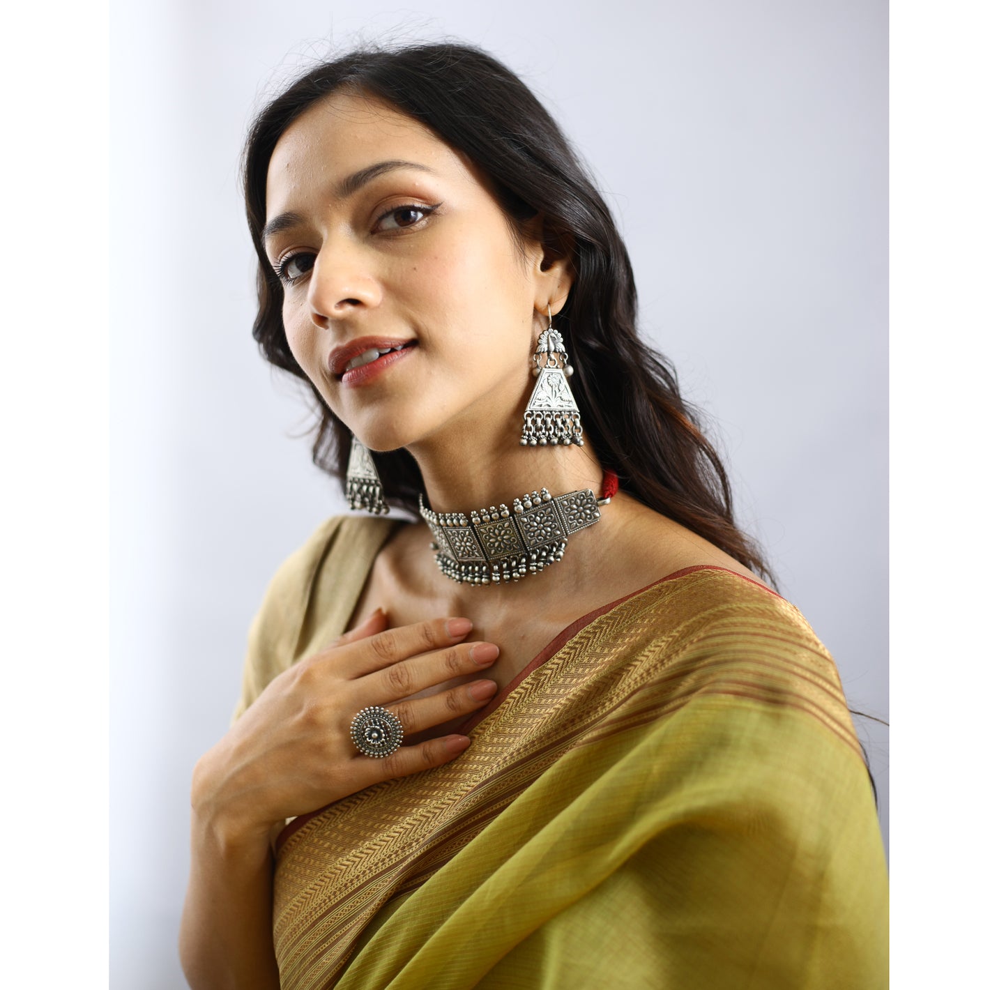 Mughal Choker In Silver