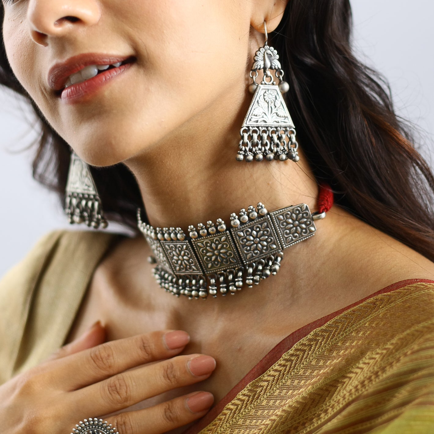 Mughal Choker In Silver