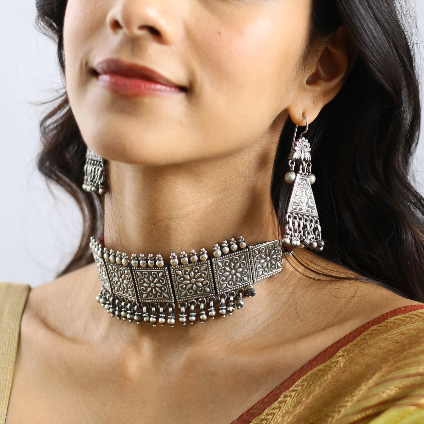Mughal Choker In Silver