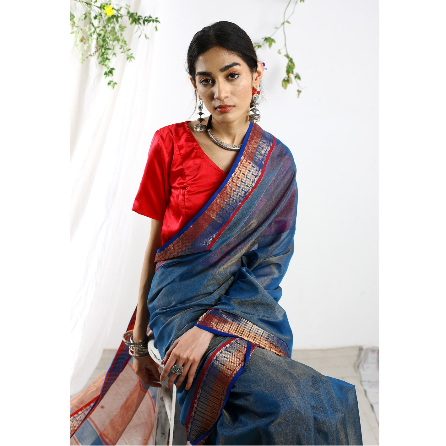 Gulnar Silk Cotton Tissue Ecoloom Saree