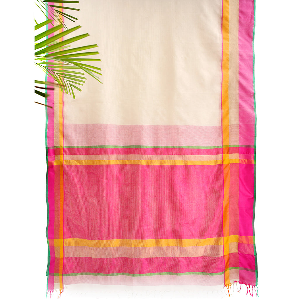 Jasmine Ecoloom Maheshwari Saree