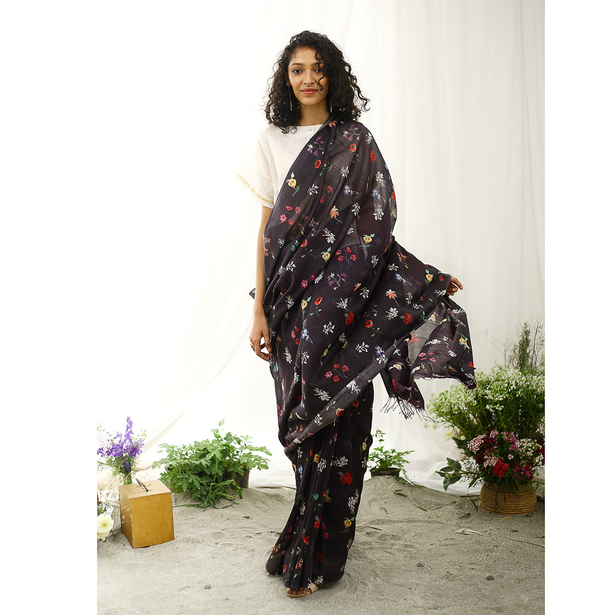 Koel Ecoloom Floral Printed Saree