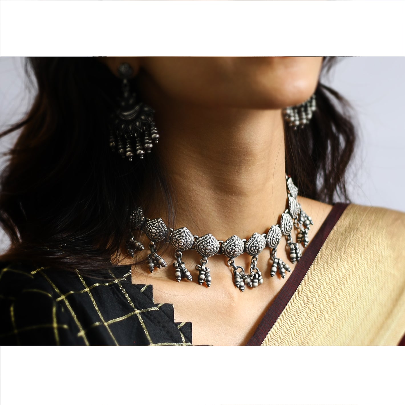 Tanmani Choker In Silver