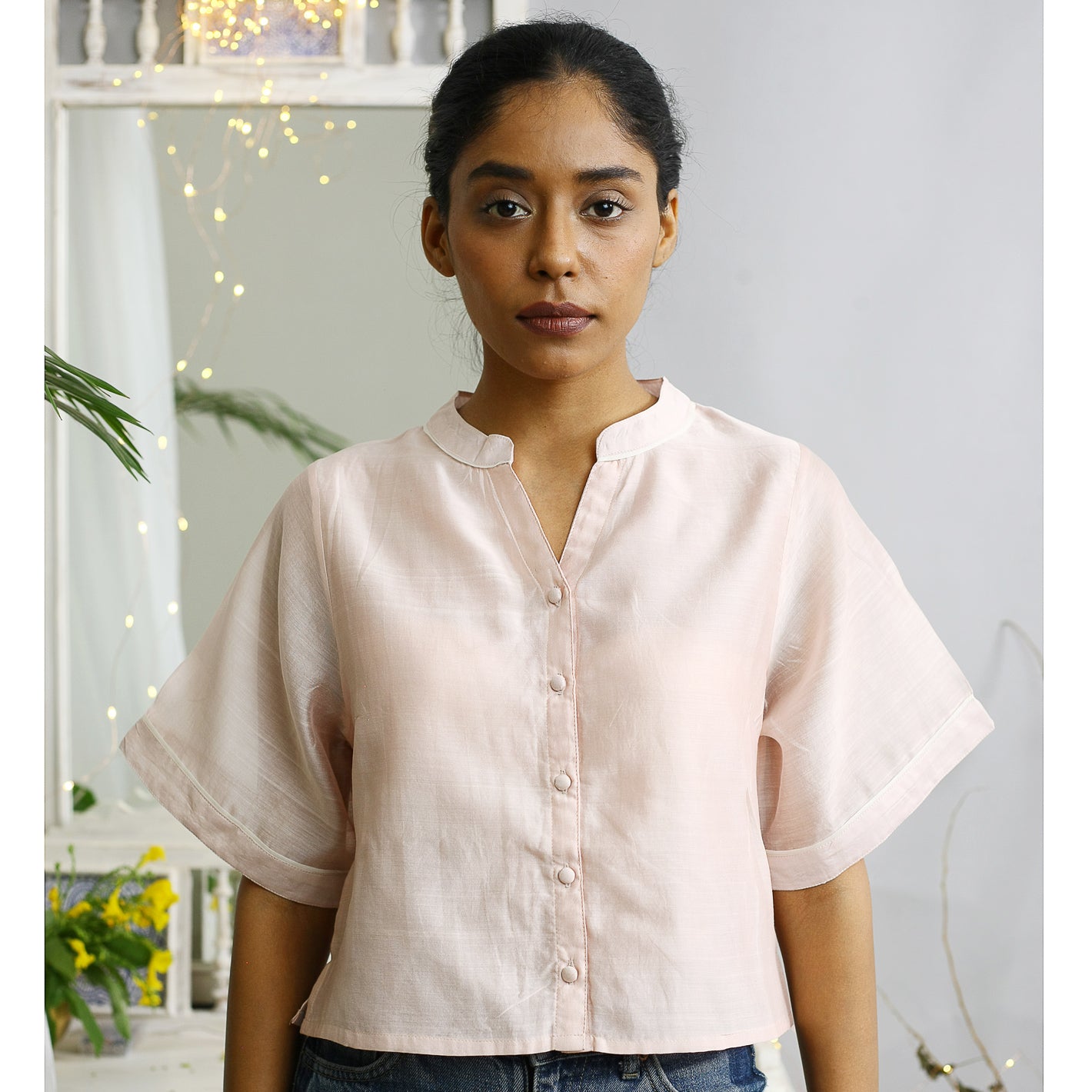 Dill Ecoloom Cotton Silk Crop Top