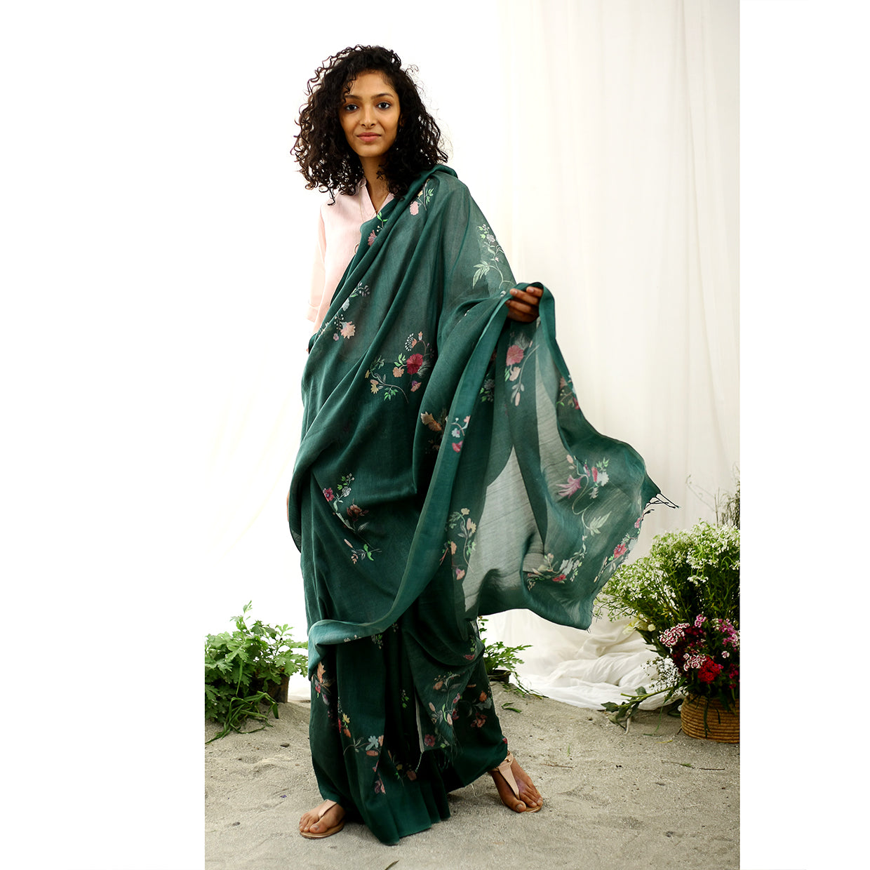 Barbet Ecoloom Floral Printed Saree