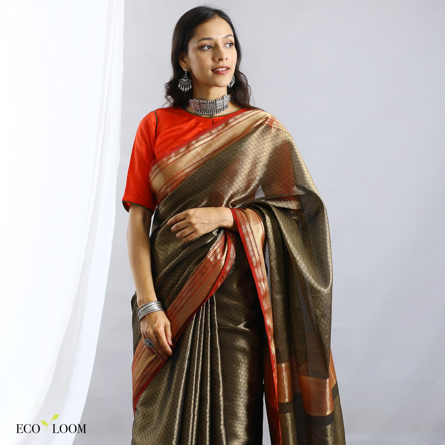 Amer Silk Tissue Ecoloom Saree