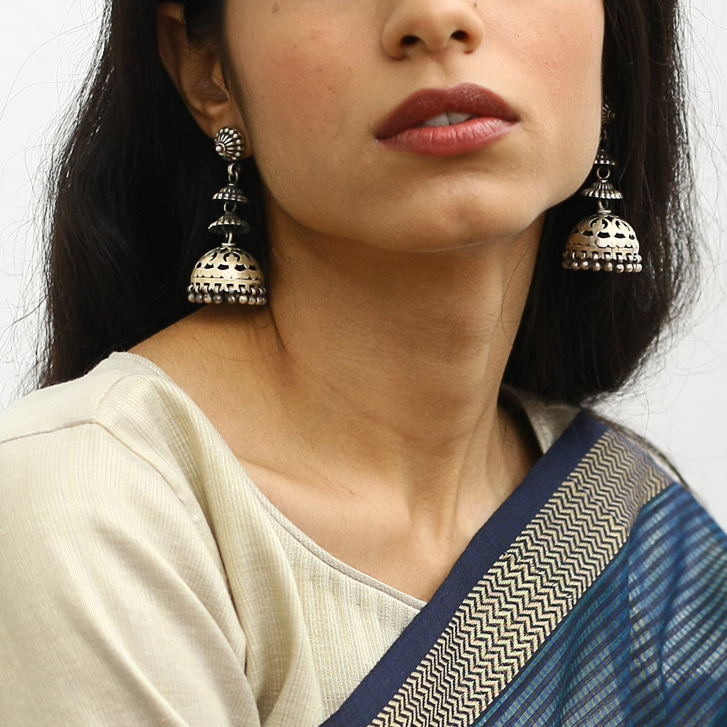 Chatri Jhumka In Silver