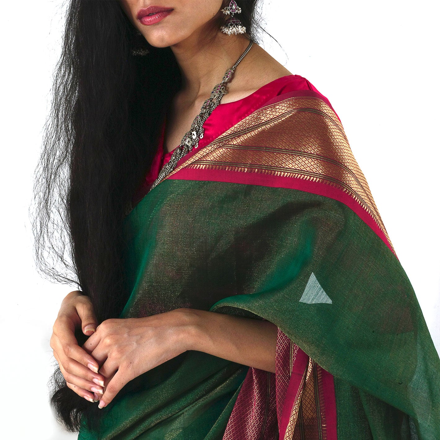 Kasturi Ecoloom Maheshwari Saree
