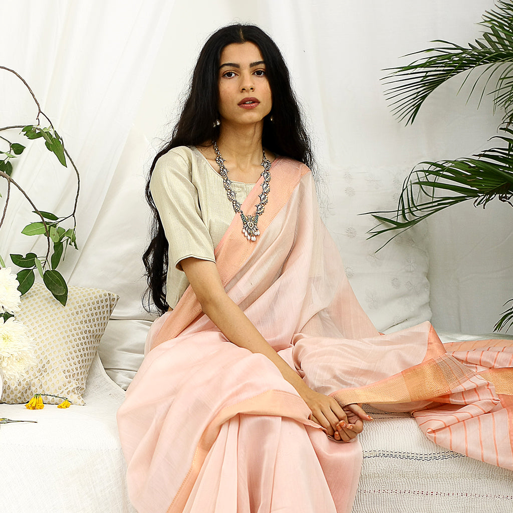 Malli Ecoloom Maheshwari Saree