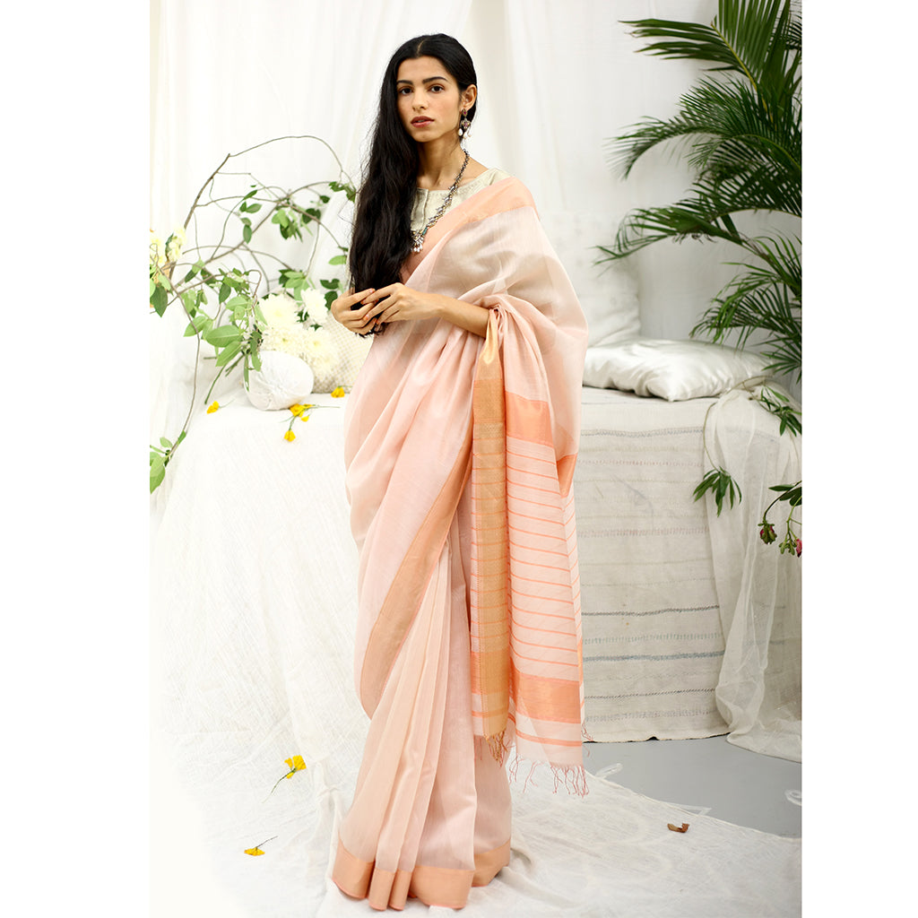 Malli Ecoloom Maheshwari Saree