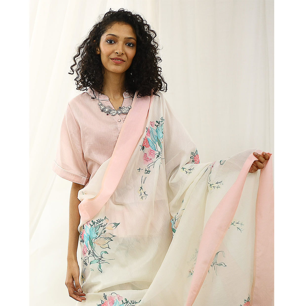 Chanda Ecoloom Floral Printed Saree