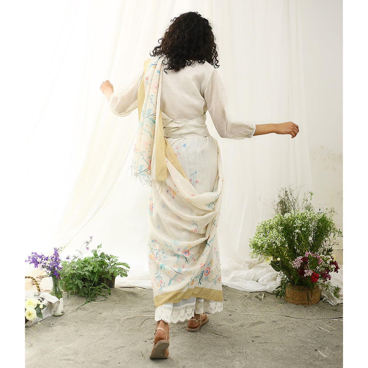 Champa Ecoloom Floral Printed Saree