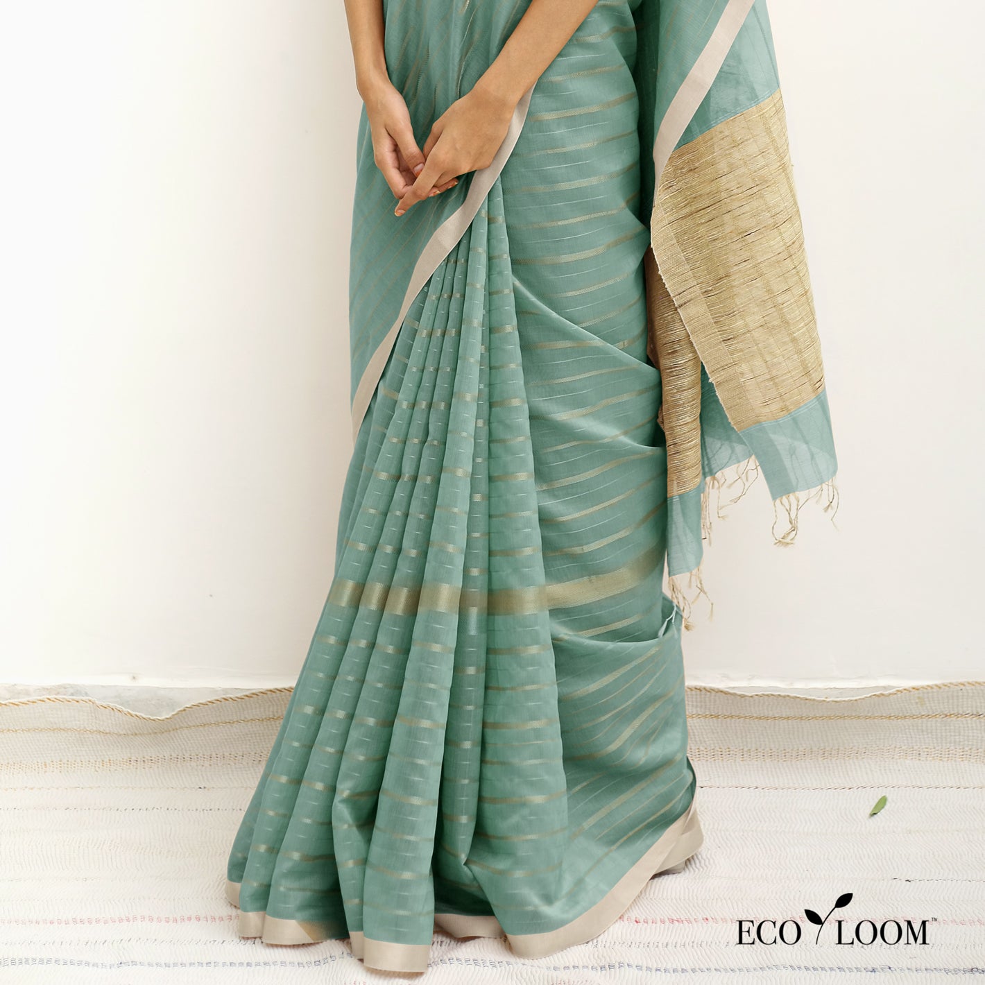 Lemon Grass Ecoloom Maheshwari Silk Handloom Saree