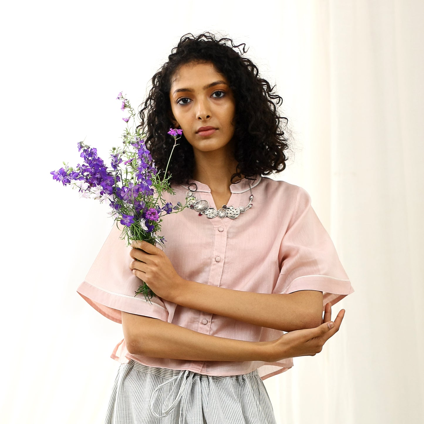 Dill Ecoloom Cotton Silk Crop Top