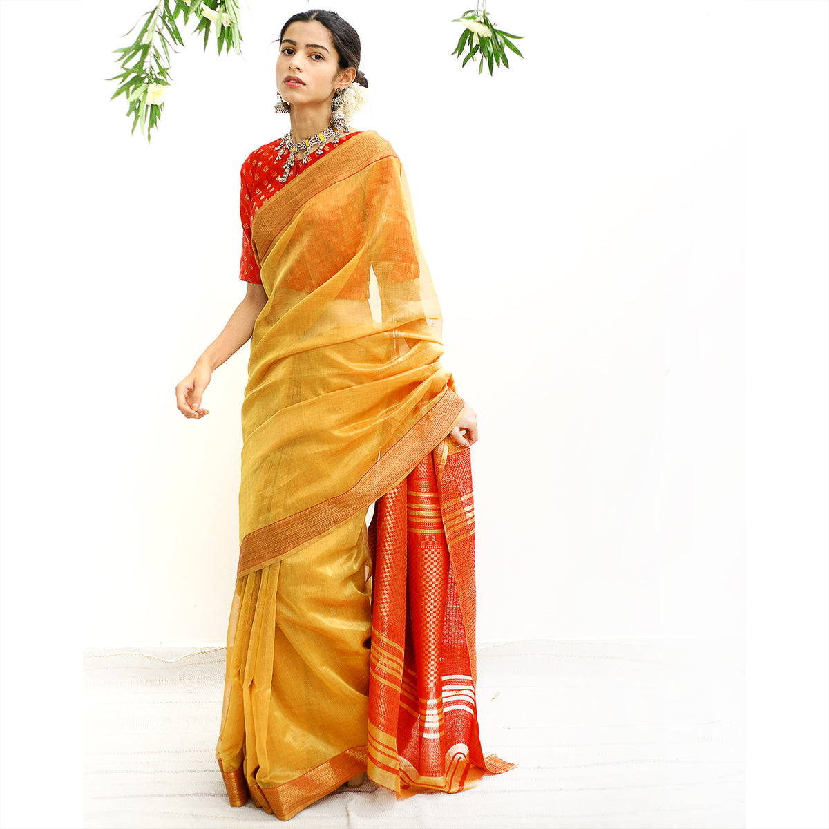 Amber Silk Tissue Ecoloom Saree