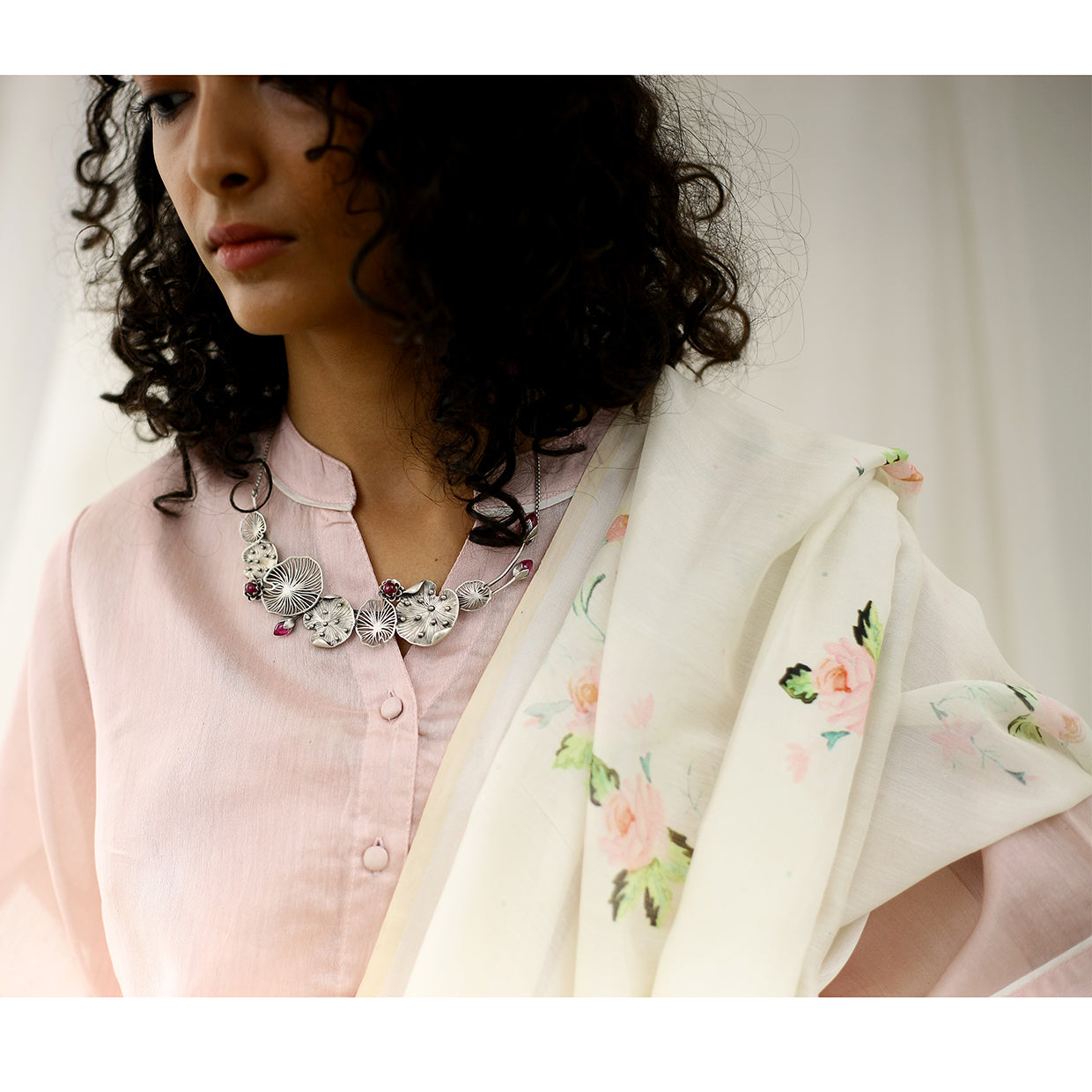 Rosefinch Ecoloom Floral Printed Saree