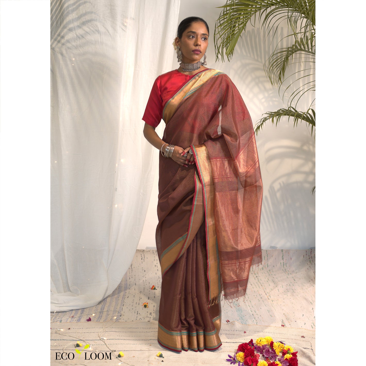 Hansa Maheshwari Handloom Cotton Silk Saree