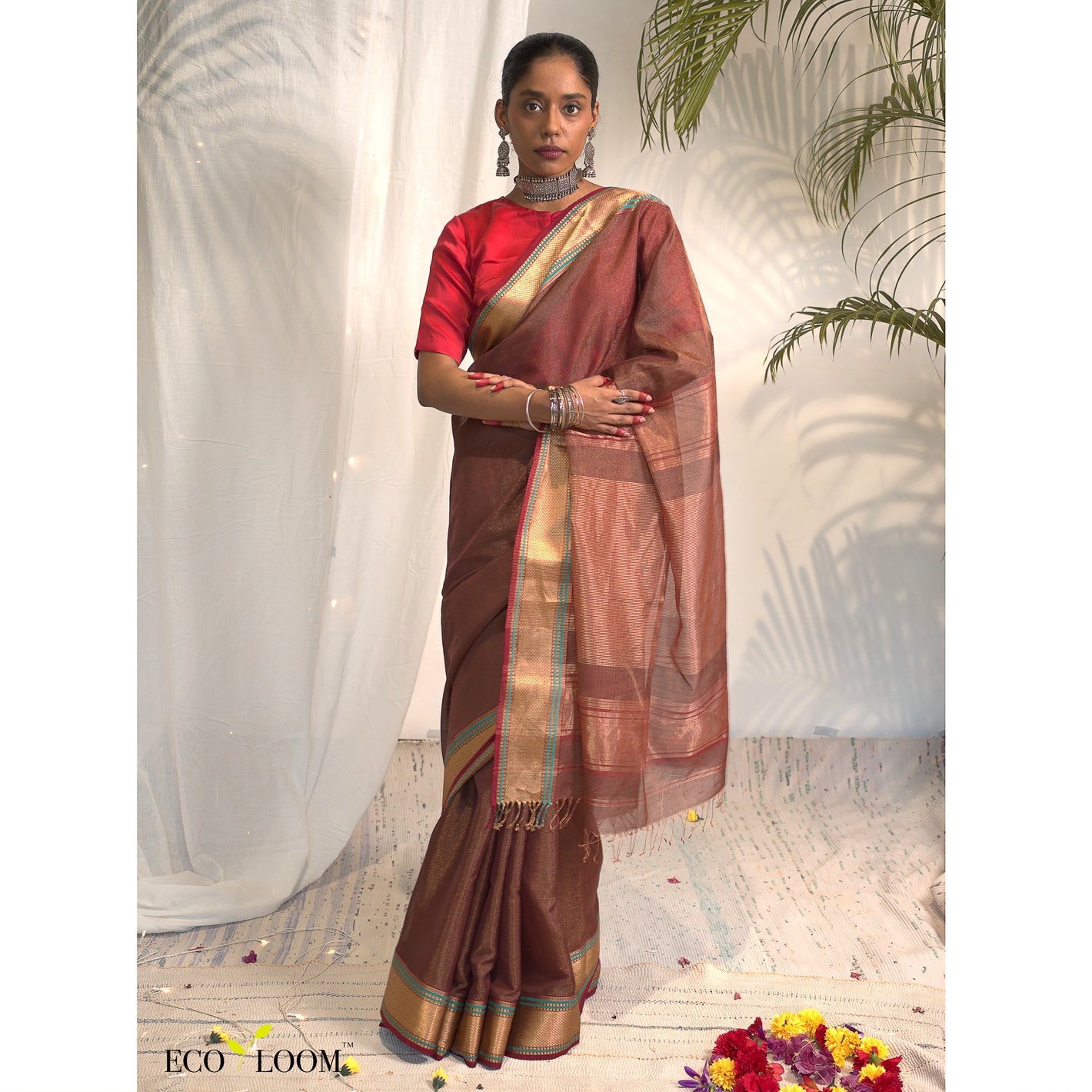 Hansa Maheshwari Handloom Cotton Silk Saree