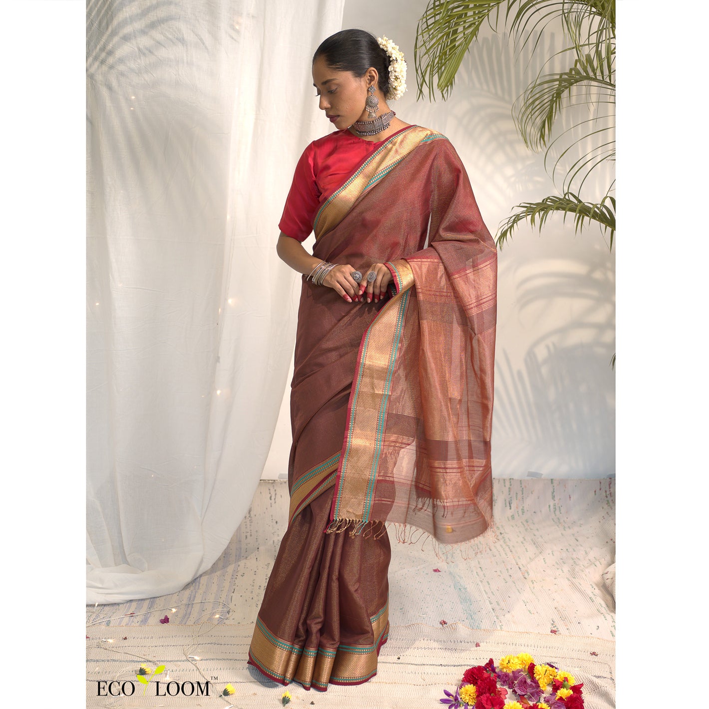 Hansa Maheshwari Handloom Cotton Silk Saree