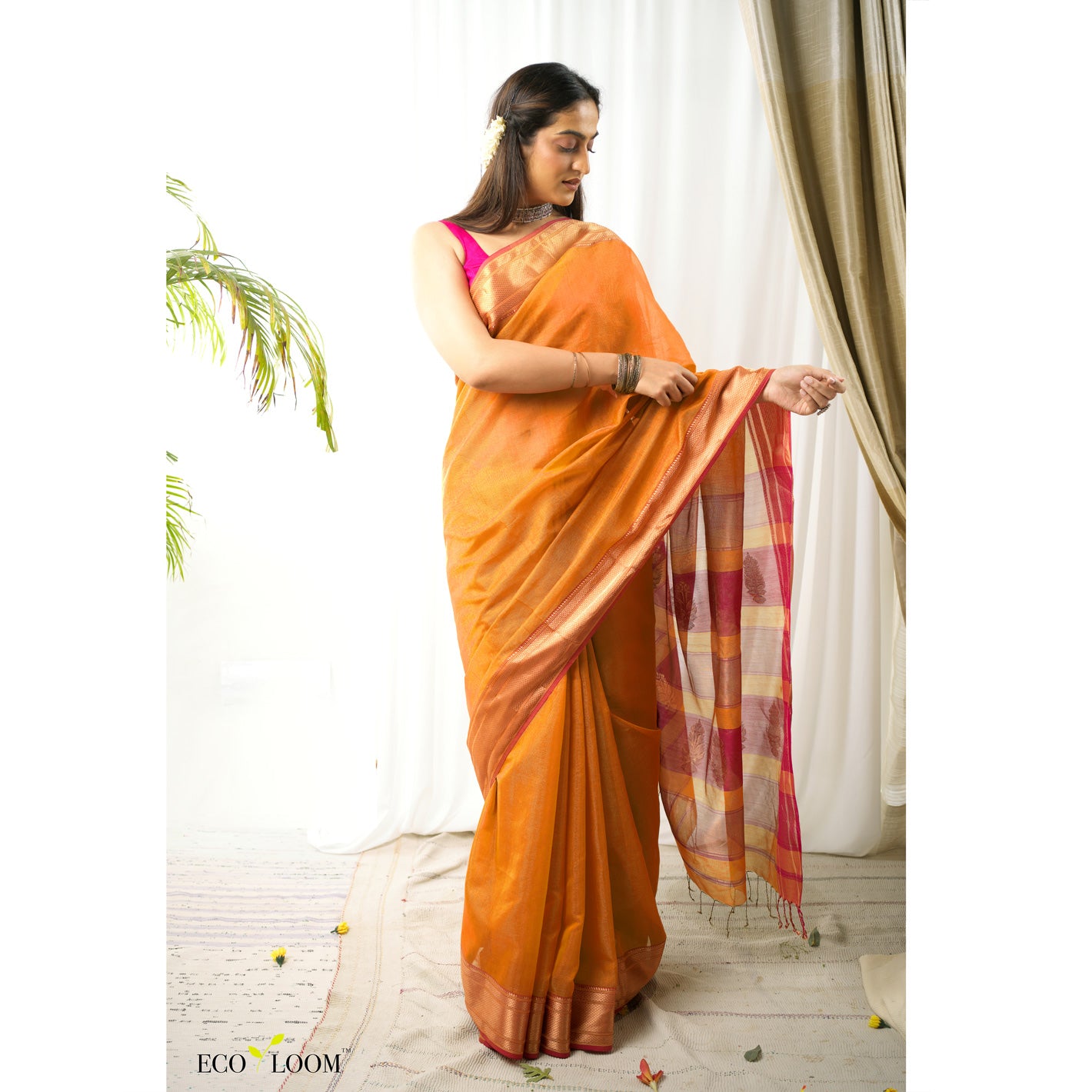 Alaari Ecoloom Cotton Silk Handloom Saree