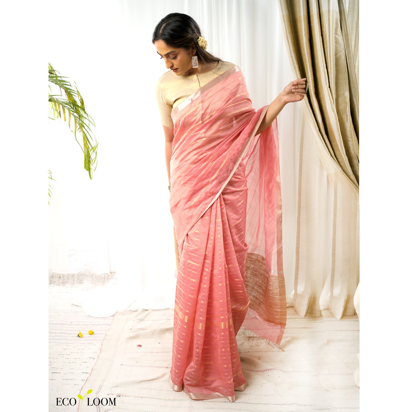 Manjishtha Ecoloom Maheshwari Silk Handloom Saree