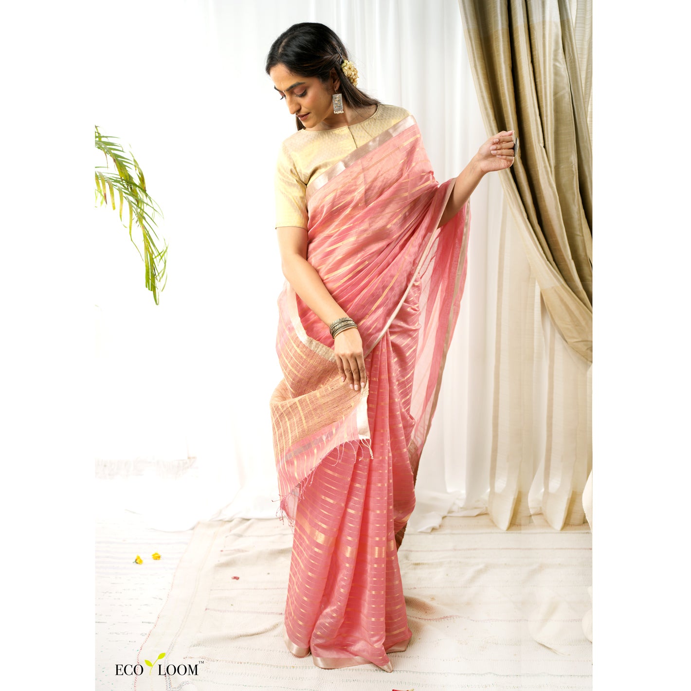 Manjishtha Ecoloom Maheshwari Silk Handloom Saree