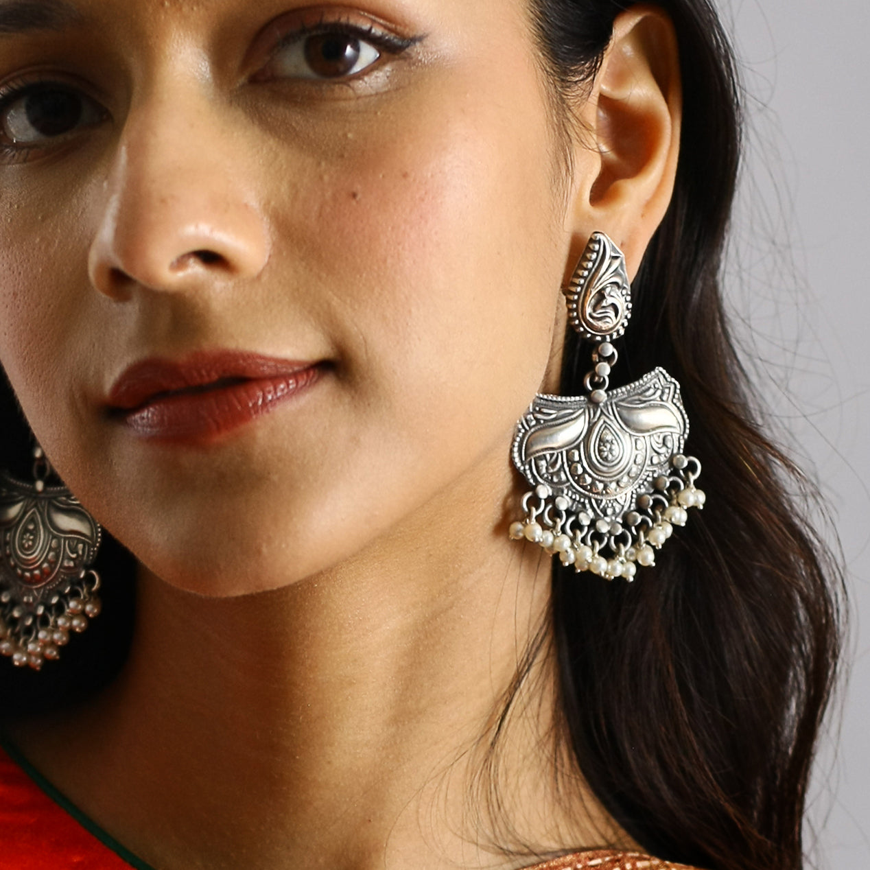 Kanishka Long Earrings In Silver