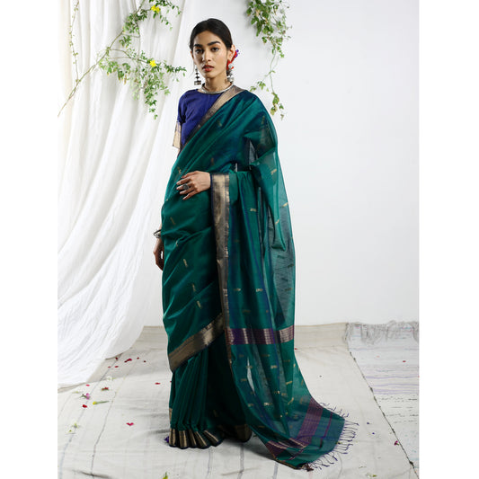 Amira Silk Cotton Buti Ecoloom Saree