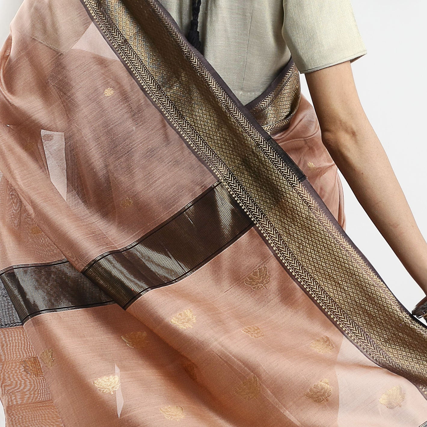 Padma Silk Cotton Buti Ecoloom Saree