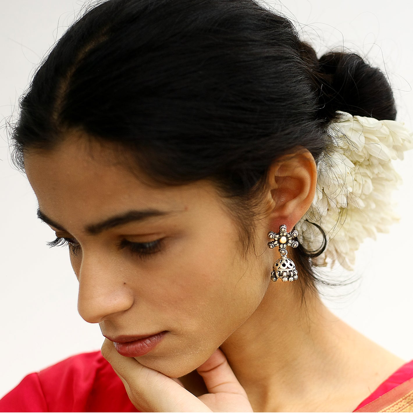 Katthak Jhumki Earrings In Silver