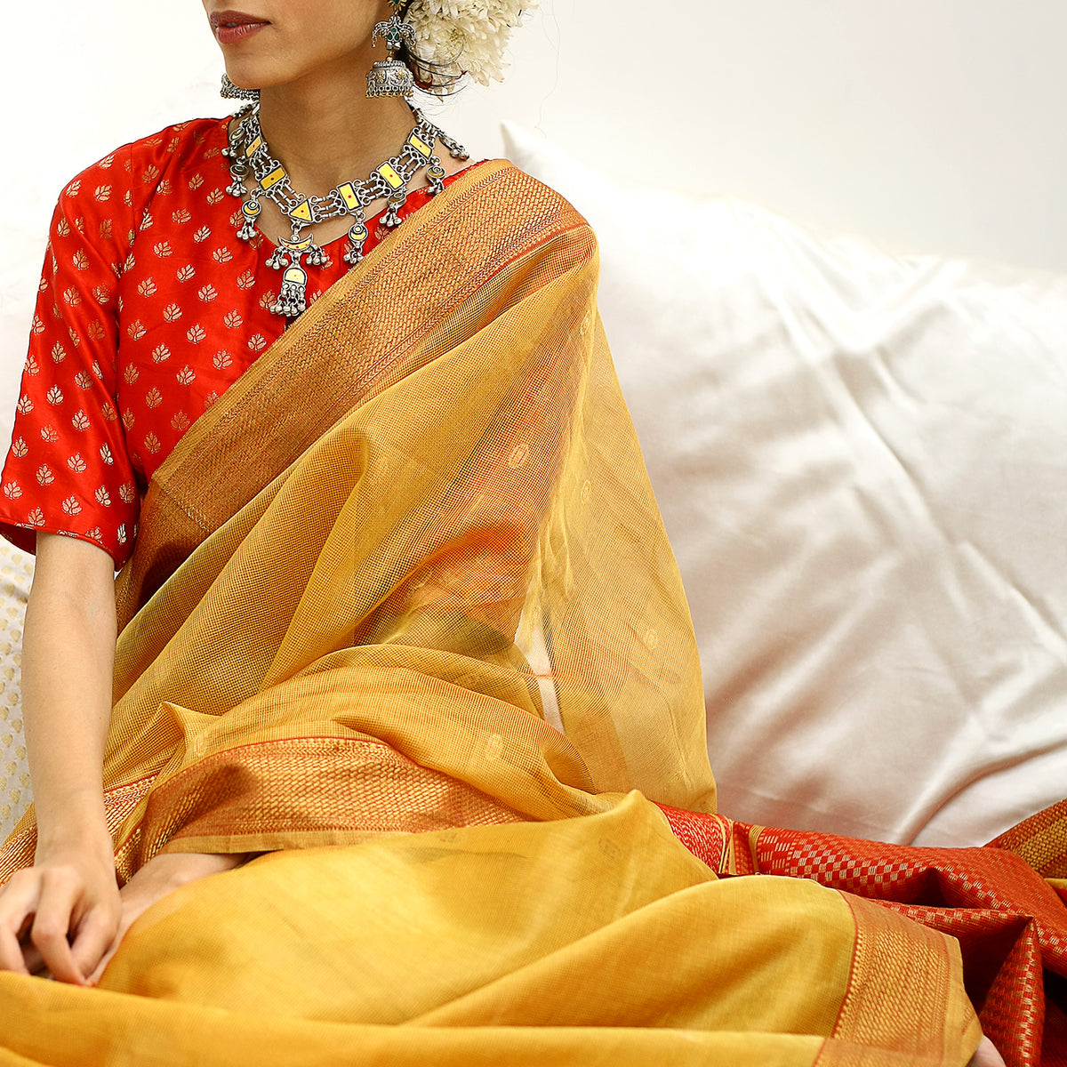 Amber Silk Tissue Ecoloom Saree