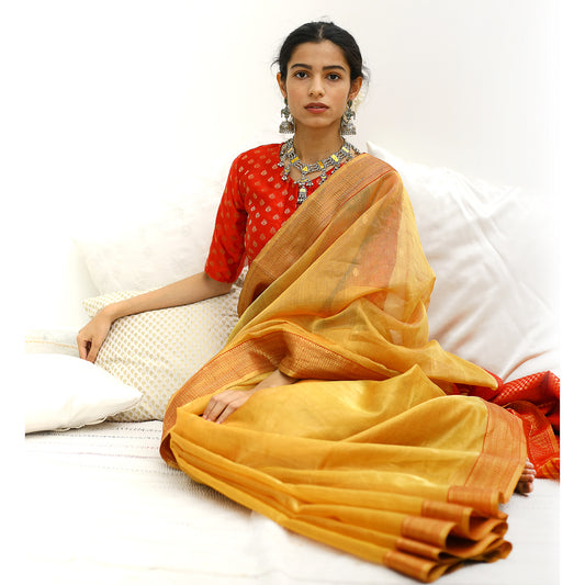 Amber Silk Tissue Ecoloom Saree