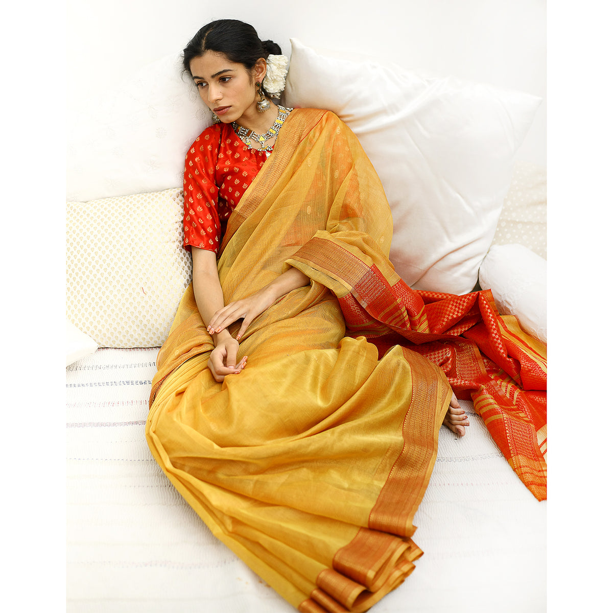 Amber Silk Tissue Ecoloom Saree